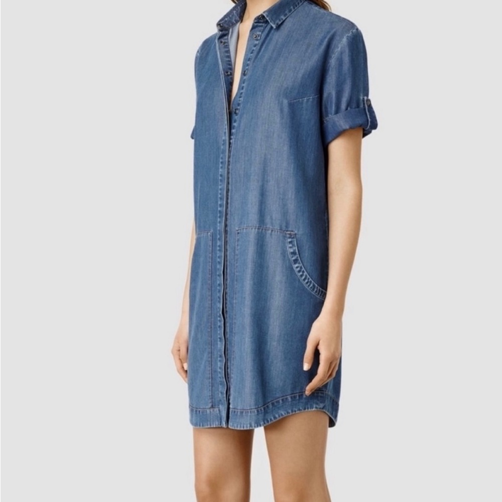 AllSaints Casual Denim Shirt Dress